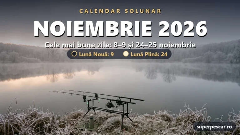 Calendar solunar noiembrie 2026: cele mai bune zile de pescuit sunt 8–9 și 24–25 noiembrie